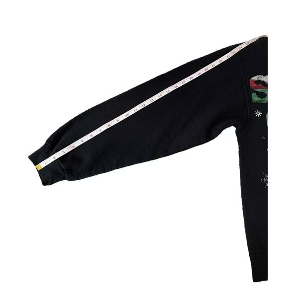 Holiday Time Ugly Christmas Men's Sweater Santa Claws Black Crewneck Size Small - Picture 7 of 7